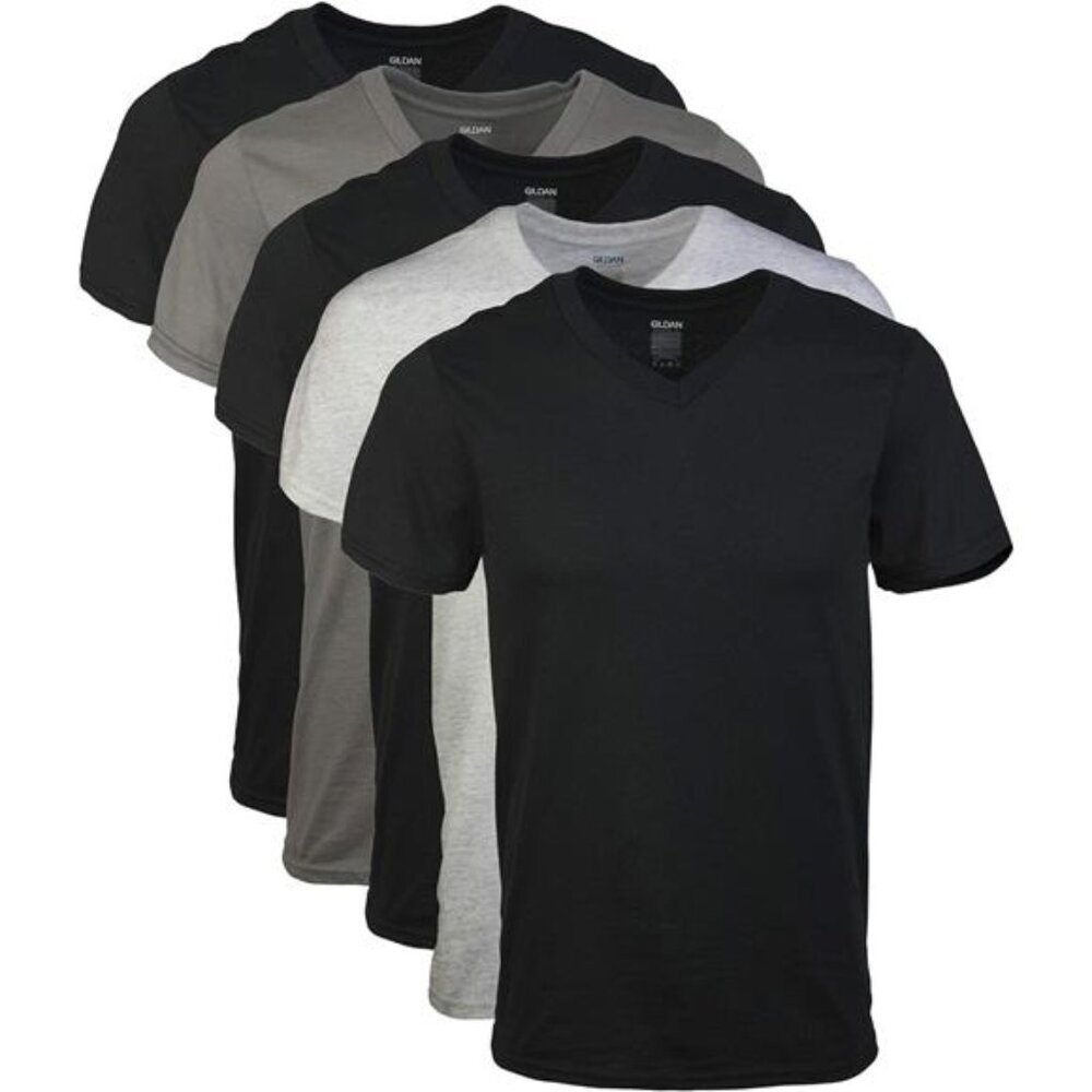 NEW Mens 5 Pack  V-Neck T-Shirts